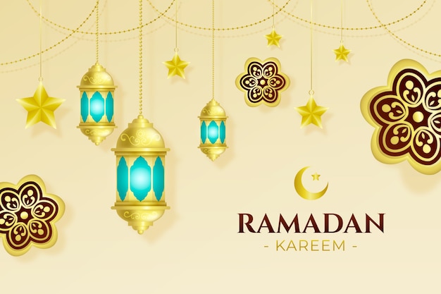 Vecteur gratuit fond de ramadan réaliste