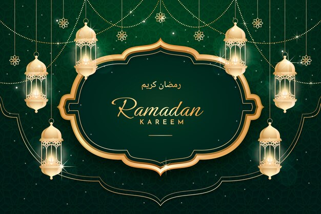 Vecteur gratuit fond de ramadan réaliste