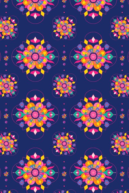 Fond de rangoli motif mandala vecteur indien Diwali