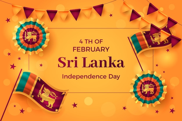 Vecteur gratuit fond réaliste de la fête de l'indépendance du sri lanka