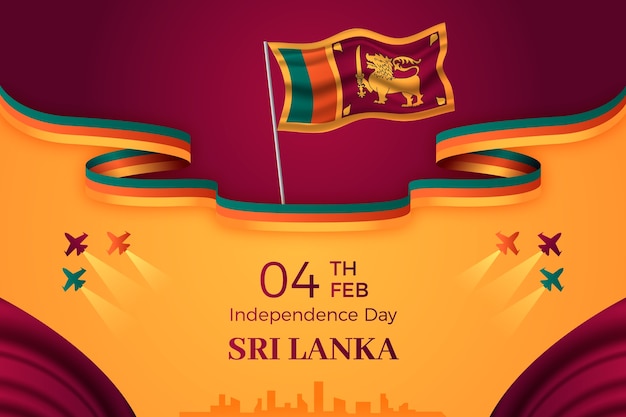 Vecteur gratuit fond réaliste de la fête de l'indépendance du sri lanka