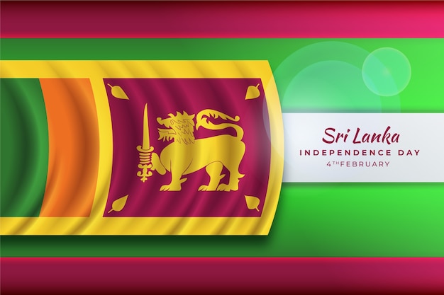 Vecteur gratuit fond réaliste de la fête de l'indépendance du sri lanka