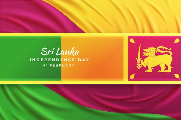 Vecteur gratuit fond réaliste de la fête de l'indépendance du sri lanka