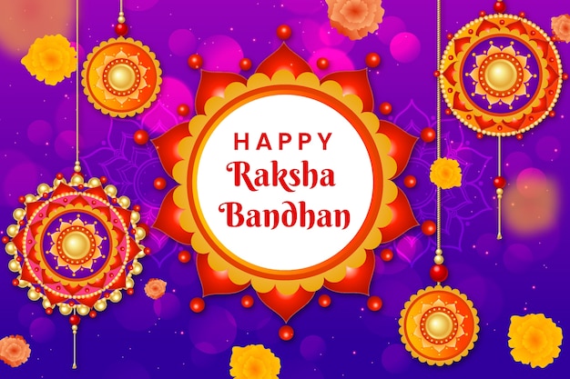 Vecteur gratuit fond réaliste de raksha bandhan