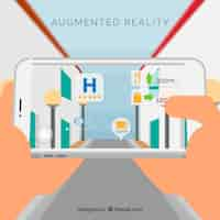 Vecteur gratuit fond de réalité augmentée dans un style plat