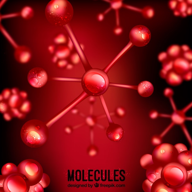 Vecteur gratuit fond rouge désactivé des molécules