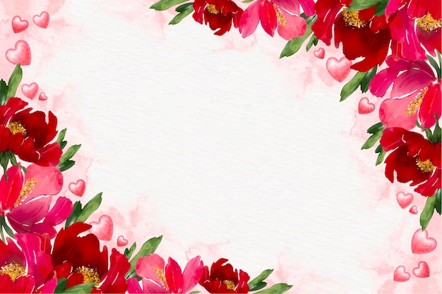 Fond De Saint Valentin Floral Aquarelle