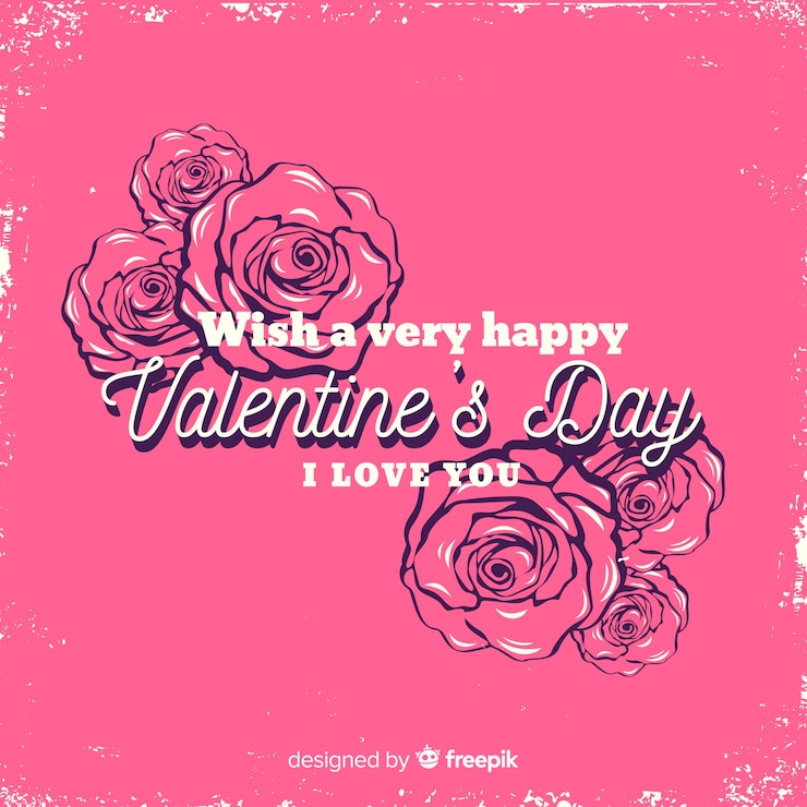 Vecteur gratuit fond de saint valentin roses dessinées à la main