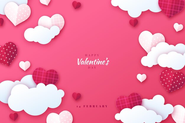 Fond de Saint Valentin en style papier