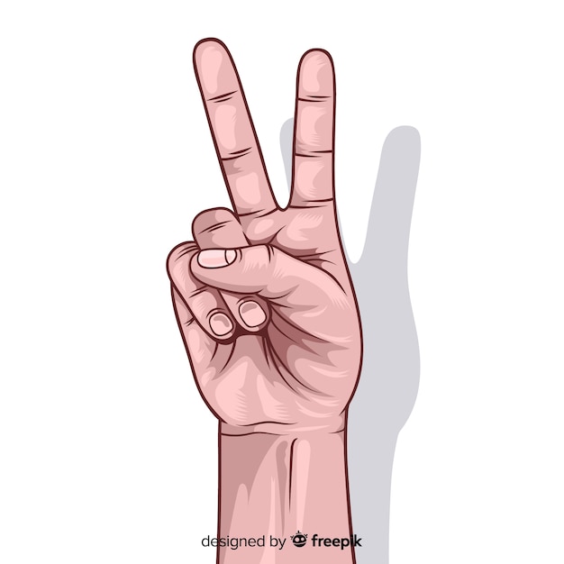 Fond de signe de paix main réaliste