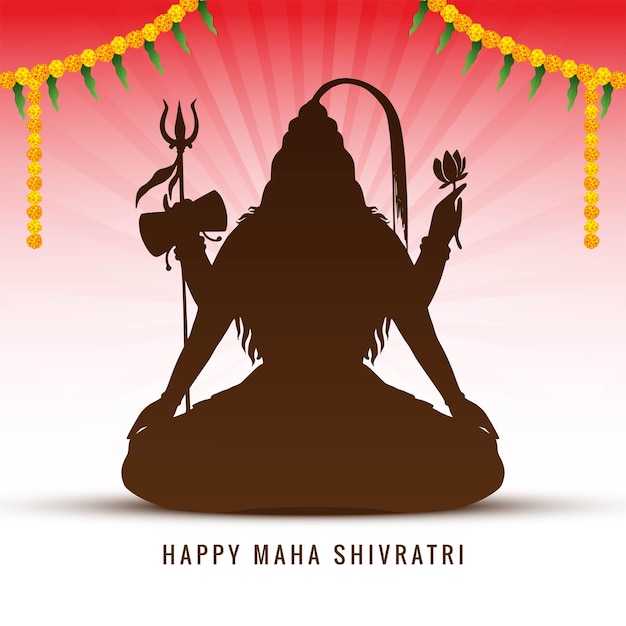 Vecteur gratuit le fond de la silhouette de lord shiv shankar pour le fond de la carte maha shivratri