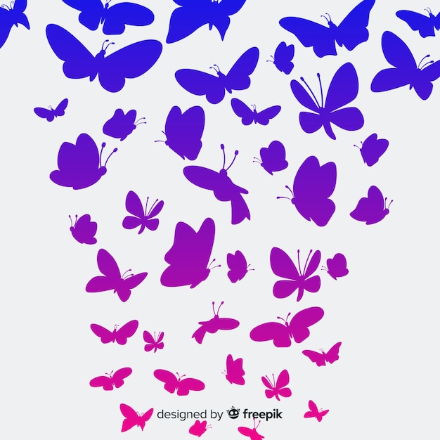 Fond de silhouettes de papillons