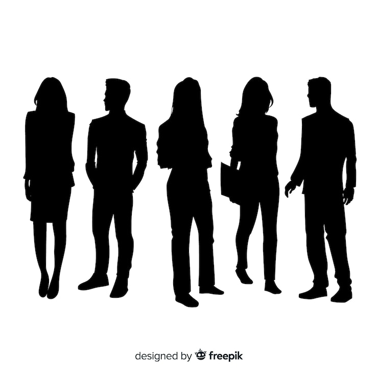 Vecteur gratuit fond de silhouettes de personnes adultes