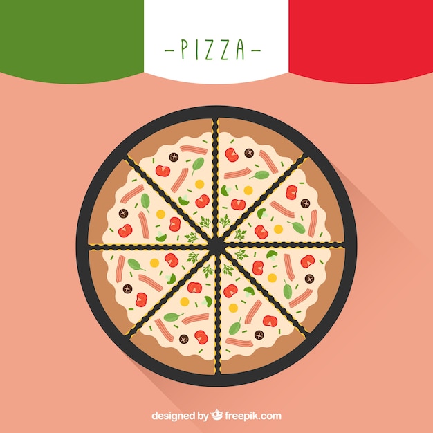 Vecteur gratuit fond simple de pizza savoureuse