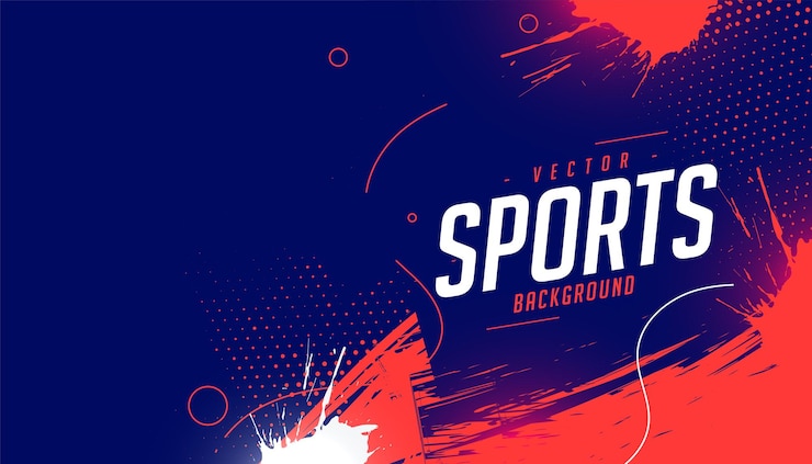 Vecteur gratuit fond sport abstrait bleu et rouge avec effet grunge
