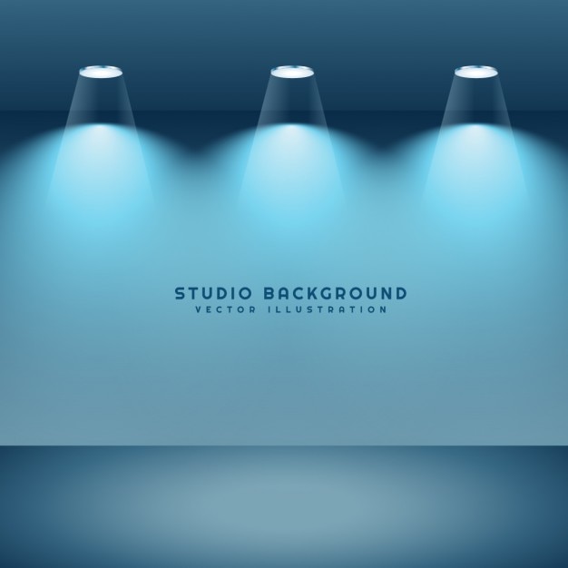 Vecteur gratuit fond de studio avec trois lumières