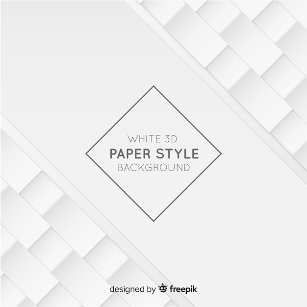 Fond de style de papier blanc tridimensionnel