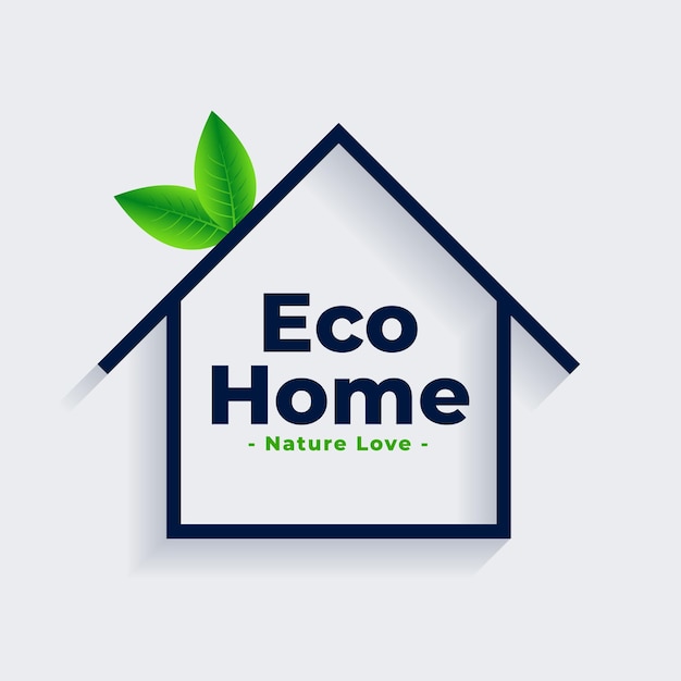 Fond De Symbole De Maison écologique Biodurable Avec Vecteur De Feuilles Vertes