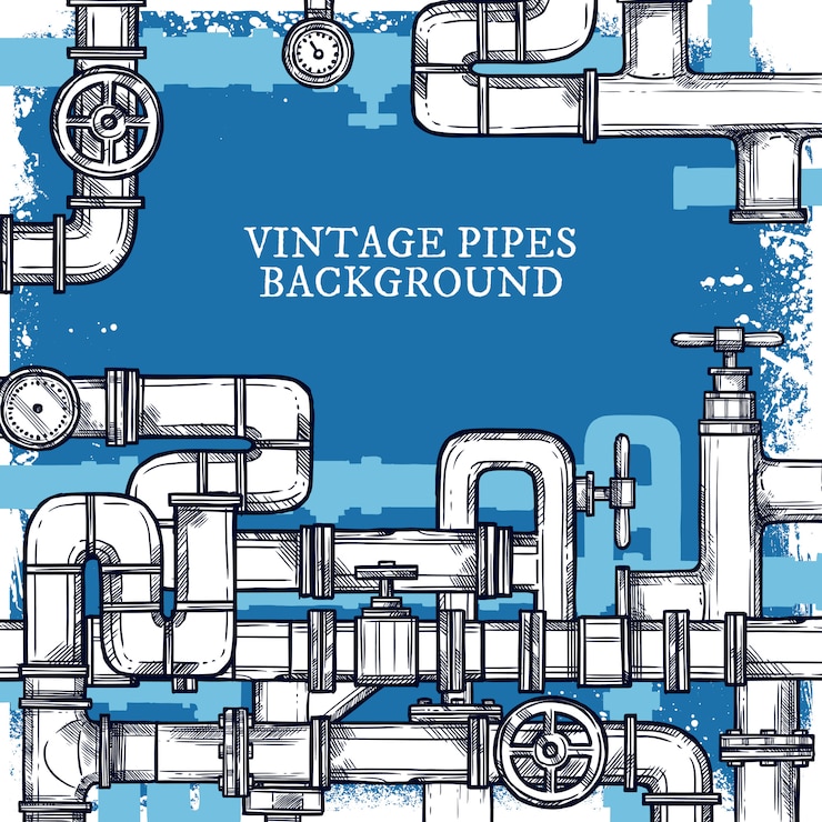Vecteur gratuit fond de système sketch pipes