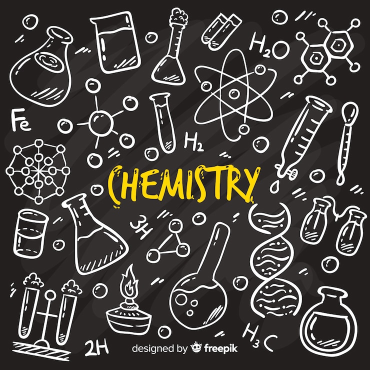 Vecteur gratuit fond de tableau avec des informations sur la chimie