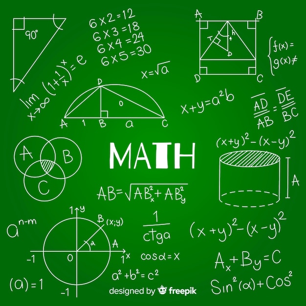 Vecteur gratuit fond de tableau math