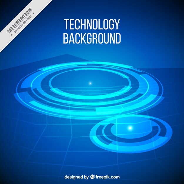 fond technologie avec des éléments abstraits dans des tons bleus