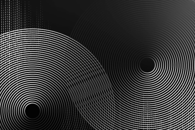 Fond de technologie noir motif géométrique avec des cercles