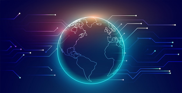 Fond de technologie de réseau de connexion mondiale numérique