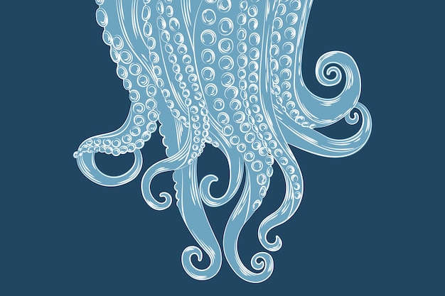 Vecteur gratuit fond de tentacules de poulpe dessinés à la main réaliste
