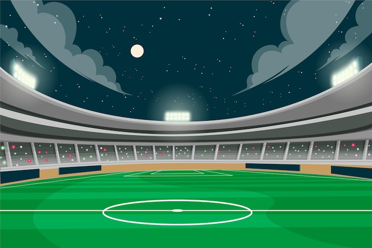 Vecteur gratuit fond de terrain de football réaliste