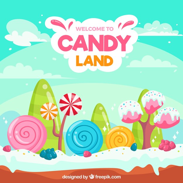 Fond de terre de bonbons colorés