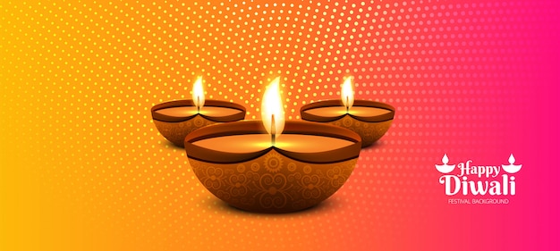 Fond D'en-tête Du Festival De La Belle Lampe à Huile Diwali Diya