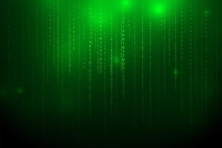 Vecteur gratuit fond de texture de matrice de code binaire futuriste pour la communication