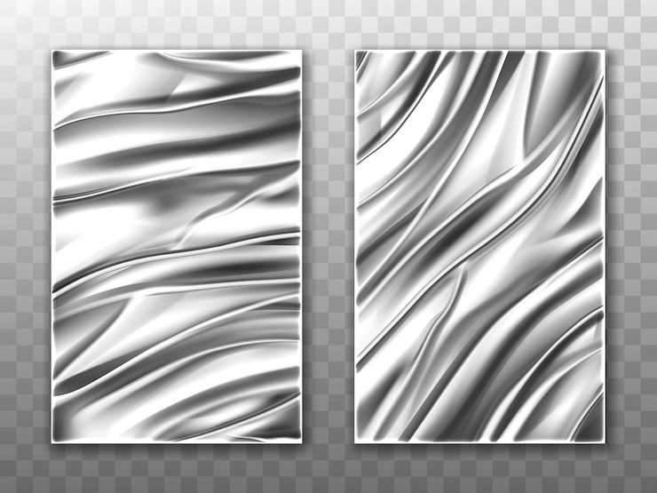 Vecteur gratuit fond de texture en métal froissé de feuille d'argent