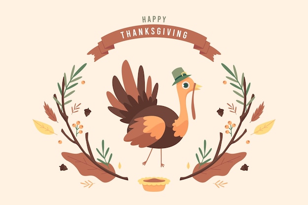 Vecteur gratuit fond de thanksgiving design plat