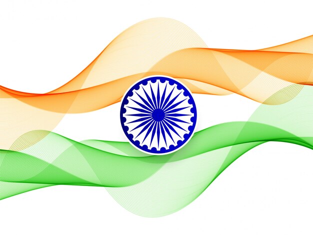 Fond de thème drapeau indien ondulé élégant