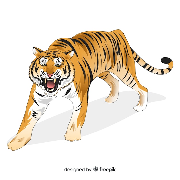 Fond de tigre rugissant