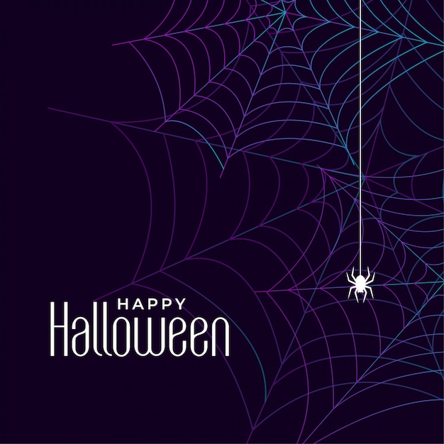 Fond de toile d'araignée halloween heureux avec araignée