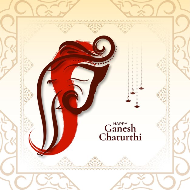 Fond traditionnel du festival indien Happy Ganesh Chaturthi