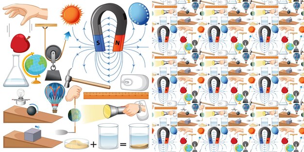 Fond transparent avec des équipements scientifiques