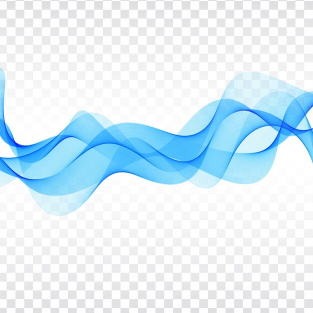 Fond transparent moderne vague bleue