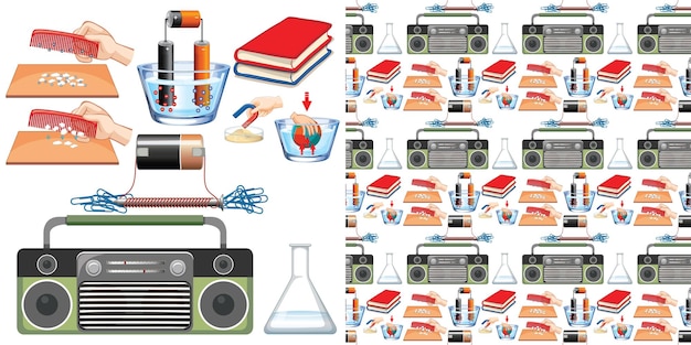 Vecteur gratuit fond transparent avec des outils scientifiques