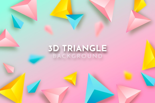 Vecteur gratuit fond de triangle coloré 3d