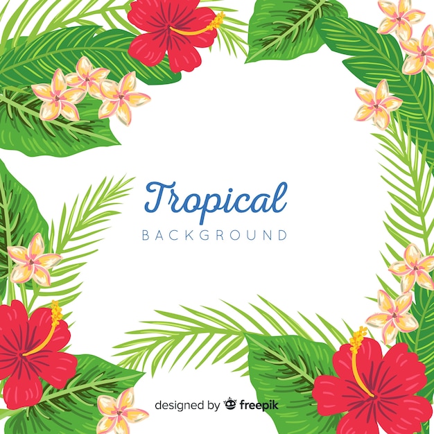 Fond Tropical Dessiné à La Main