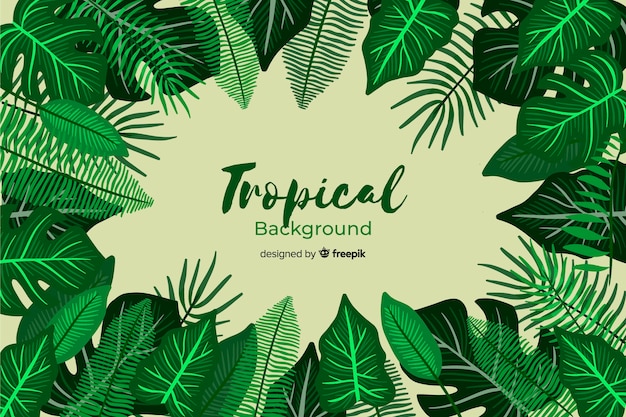 Fond tropical dessiné à la main