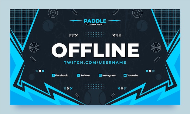 Vecteur gratuit fond de twitch de paddle tennis à conception plate