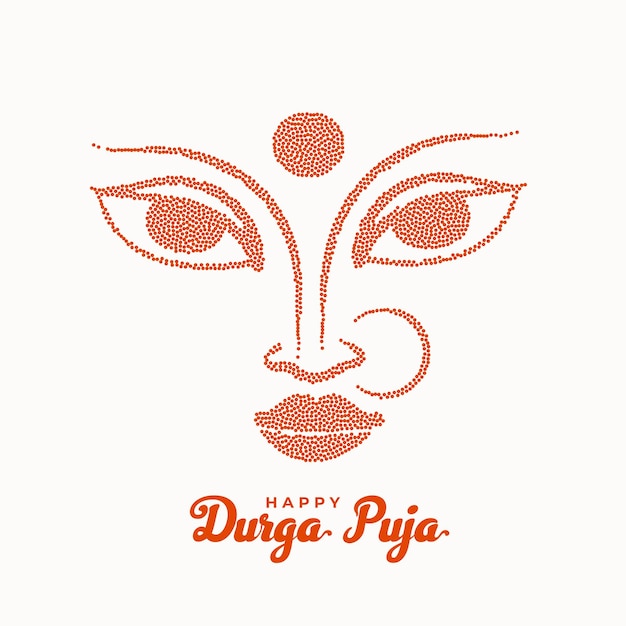 Fond De Vacances Du Festival Durga Puja De La Religion Indienne Avec Un Design De Visage