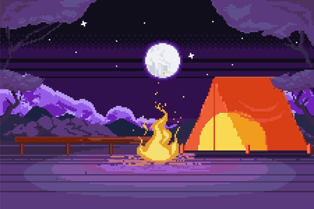 Fond de vacances pixel art