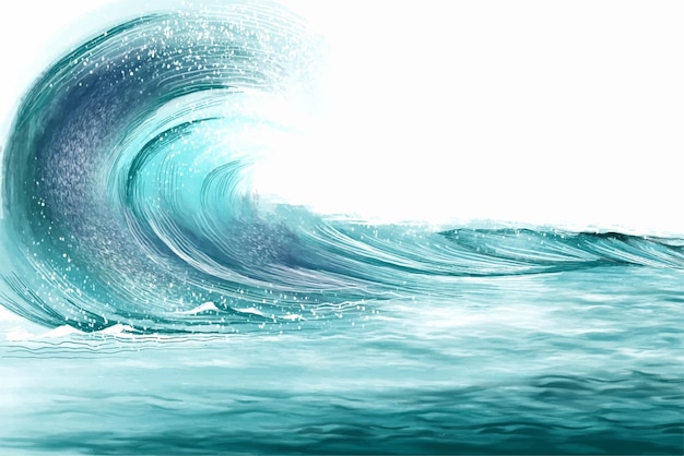 Vecteur gratuit fond de vague bleu mer océan élégant