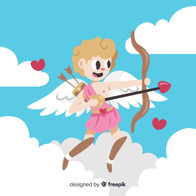 Fond de Valentin Cupidon dessinés à la main